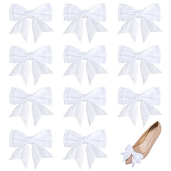 Белый 12шт. бантовые полиэстеровые пряжки для обуви, с железными зажимами, белые, 95 мм