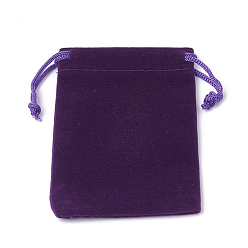 Indigo Rectangle Velvet Pouches, Gift Bags, Indigo, 9x7cm