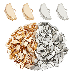 (52) Непрозрачная лаванда 200шт 2 цвета железные концы ленты, форма вентилятор, разноцветные, 15 мм, 100 шт / цвет