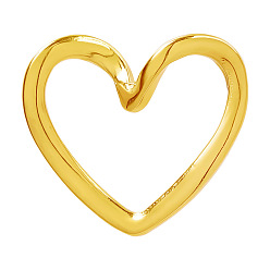 Золотой 304 звенья из нержавеющей стали, сердце, золотые, 17x15 мм