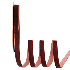 Sienna Single Face Velvet Ribbons, Garment Accessories, Sienna, 5/8 inch(15mm), 20 yards/roll