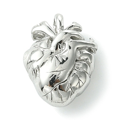 Нержавеющая Сталь Цвет Не тускнеющие 304 подвески из нержавеющей стали, шарма сердца, цвет нержавеющей стали, 24x18x10.5 мм, отверстие : 3.5 мм