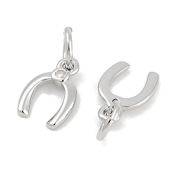 Платина Стойки обшивки латунные подвески, U-образные подвески, подковы, с кубического циркония, долговечный, без свинца и без кадмия, с целью перехода в кольце, платина, 9x6.5x1.5 мм, отверстие : 3.4 мм