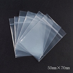 White Plastic Zip Lock Bags, Resealable Packaging Bags, Top Seal, Self Seal Bag, Rectangle, White, 7x5cm, Unilateral Thickness: 3.9 Mil(0.1mm), 100pcs/bag