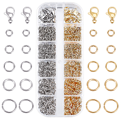 Золотой & Цвет Нержавеющей Стали 304 из нержавеющей стали открыты кольца прыжок, золотые и нержавеющая сталь цвет, 4x0.8 мм, внутренний диаметр примерно 3 мм