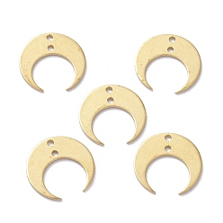 Без Покрытия Латуни кулон, для изготовления ювелирных изделий, луна, сырой (без покрытия), 13x12.3x0.5 мм, отверстие : 1 мм