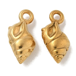 Настоящее золото 18K Ионное покрытие (ip) 304 подвески из нержавеющей стали, диван в форме ракушки, реальный 18 k позолоченный, 18.5x10x6 мм, отверстие : 1.8 мм