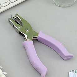 Средний Фиолетовый Дырокол из железа, с силиконовым покрытием ручки, для скрапбукинга и поделок из бумаги, бумажные формочек, средне фиолетовый, 135x70x20 мм