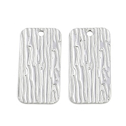 Нержавеющая Сталь Цвет Не тускнеющие 304 подвески из нержавеющей стали, подвеска в виде кованого прямоугольника, цвет нержавеющей стали, 31.5x16.5x0.9 мм, отверстие : 2 мм