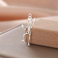 Нержавеющая Сталь Цвет Шкентели нержавеющей стали, скелет, цвет нержавеющей стали, 28x13 мм