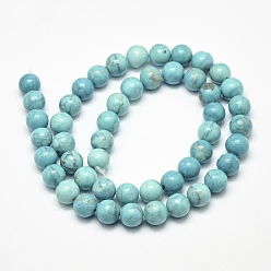 Mixed Color Natural Howlite Beads, Dyed, Round, Mixed Color, 8mm, Hole: 1mm, about 47pcs/strand, 15.5 inch