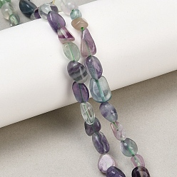 Флюорит Природного флюорита бисер нитей, самородки, упавший камень, 6~12x5~7x3.5~4.5 мм, отверстие : 0.7~0.8 мм, около 21~24 шт / нитка, 7.87''~8.39'' (20~21.3 см)