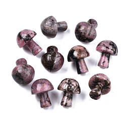 Rhodonite Natural Rhodonite GuaSha Stone, Gua Sha Scraping Massage Tool, for SPA Relaxing Meditation Massage, Undyed, Mushroom Shaped, 21x16mm