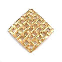 Rhombus 304 подвески из нержавеющей стали, ионное покрытие (ip), реальный 18 k позолоченный, ромб, 40.5x40.5x1.5 мм, отверстие : 1.6 мм