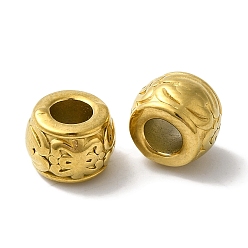 Золотой 304 из нержавеющей стали европейские шарики, бусины с большим отверстием, рондель, золотые, 6x9x6 мм, отверстие : 4 мм