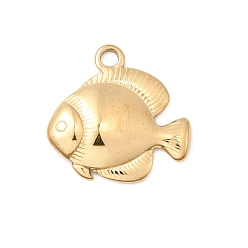 Fish 304 подвески из нержавеющей стали, коллекция океана, ионное покрытие (ip), рыба, 18.5x19x3 мм, отверстие : 2 мм