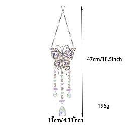 Лиловый Стеклянный ловец солнца, украшения с подвесками в виде бабочек, сирень, 470x110 мм