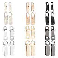 Mixed Color Zinc Alloy Replacement pull-tab Accessories, for Luggage Suitcase Backpack Jacket Bags Coat, Mixed Color, 24pcs/box
