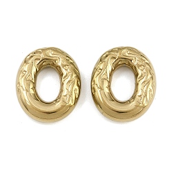 Золотой 304 нержавеющей стали связывающий кольца, текстурированный овал, ионное покрытие (ip), золотые, 18x15x4.5 мм, внутренний диаметр: 8x5 мм