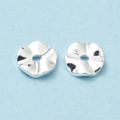 Silbern Silberfarbig Gestellmessingperlen, cadmiumfrei und bleifrei, , Flachrund, Silbern Silberfarbig, 6x1.5 mm, Bohrung: 1.2 mm