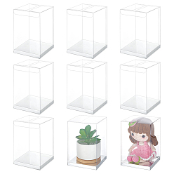 Серебро Складные подарочные коробки для хранения из ПВХ, с основой из бумажных карточек серебристого цвета, прямоугольные, серебряные, 10.1x10.1x15.1 см