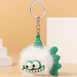 Белый Плюшевые брелки, украшения для сумок из искусственной кожи, монстр, белые, 13x6 см