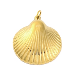 Shell Shape 304 подвески из нержавеющей стали, с целью перехода в кольце, реальный 18 k позолоченный, формы раковины, 27x25x7 мм, отверстие : 3 мм