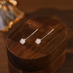 Серебро 925 нить серебристого серебра, цветок розы, серебряные, 27x6 мм