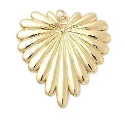 Настоящее золото 18K Подвески в форме сердца из латуни, долговечный, стойки покрытие, без свинца и без кадмия, с целью перехода в кольце, реальный 18 k позолоченный, 42x40x3 мм, отверстие : 3 мм