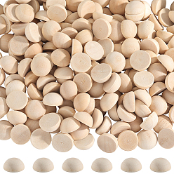 Желтая Старая Ткань  Необработанные кабошоны из натурального дерева, неокрашенными, полукруглые / купольные, старое кружево, 15x8 мм, 200 шт