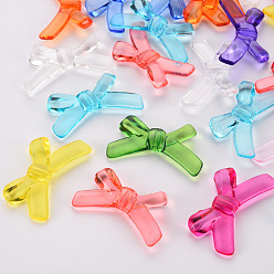 (52) Непрозрачная лаванда Прозрачные акриловые бусины, бантом, разноцветные, 20x34x5.5 мм, отверстие : 1.8 мм, Около 435 шт / 500 г