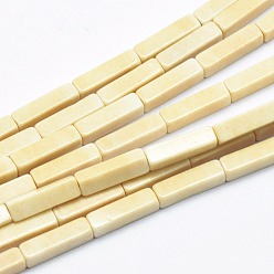 Светло-хаки Природный агат бисер нитей, окрашенная и подогревом, кубоид, светлый хаки, 8.5~9x2.5x2 мм, отверстие : 0.5 мм, около 47 шт / нитка, 15.5 дюйм