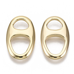 Real 18K Gold Plated Brass Links Connectors, Nickel Free, Soda Tab/Pull Tab, Real 18K Gold Plated, 19.5x12x2.5mm, Hole: 5x6mm & 8x8mm
