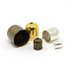 Mixed Color Mixed Styles Brass Cord Ends, End Caps, Column, Mixed Color, 4~10x5~10mm, Hole: 1mm, 4~9mm Inner Diameter