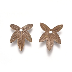 Античная Бронза Подвески из латуни с филигранью на осеннюю тематику, кленовый лист подвески, античная бронза, 14.5x11x1 мм, отверстие : 1.4 мм