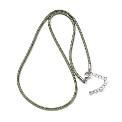 Светло-зеленый Коричневый 2.5мм нейлоновый плетеный шнур для изготовления ожерелий, с латунными выводами и 304 застежками из лобстера из нержавеющей стали, долговечный, стойки покрытие, платина, оливковый, 17.72 дюйм (45 см)