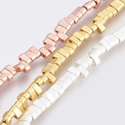 (52) Непрозрачная лаванда Гальванические нити синтетического немагнитного гематита с отверстиями, класс АА, прямоугольные, долговечный, матовые, разноцветные, 2 мм, отверстие : 4.5x2x2.5 мм, около 1 шт / нитка, 181 (16.30'' см)