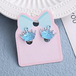 Crown Клипсы из пластика для детей, платина, корона, 20x17 мм