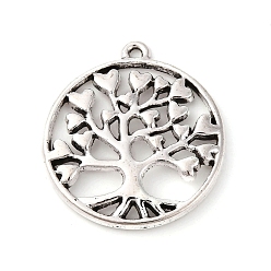 Античное Серебро Сплавочные подвески тибетского стиля, древо жизни, античное серебро, 27x24.5x2.5 мм, отверстие : 1.4 мм