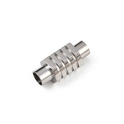 Нержавеющая Сталь Цвет Магнитные застежки, нержавеющая сталь 304, колонка, цвет нержавеющей стали, 18x8.5x7.5 мм, отверстие : 4 мм