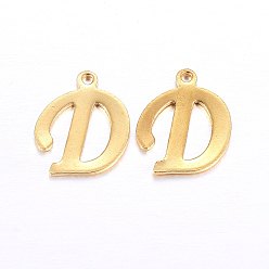Letter D 201 подвески из нержавеющей стали, буквы, золотые, letter.d, 14x11.5x1 мм, отверстие : 1 мм
