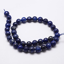 Lapis Lazuli Natural Lapis Lazuli Beads Strands, Dyed, Faceted, Round, 6mm, Hole: 1mm, about 61pcs/strand, 14.9 inch~15.1 inch