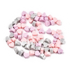 Pink Частицы сургуча, для ретро печать печать, сердце, розовые, 7.3x8.6x5 мм , около 110~120 шт / мешок