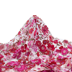 Pink 1 шт. полиэстеровая сетчатая ткань для вышивки, аксессуары, цветочным узором, розовые, 1620x1~1.3 мм, 2 ярдов/шт.