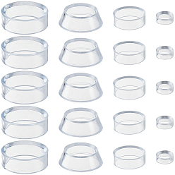 Прозрачный 20шт. 4 варианты пластиковых подставок для демонстрации спортивных мячей, плоская, круглая и конусообразная форма, прозрачные, 16~45.5x5.5~15.5 мм, 5 шт / стиль