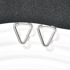 Треугольник Серьги из 201 нержавеющей стали, с 316 хирургическими штифтами из нержавеющей стали, цвет нержавеющей стали, треугольные, 19.5x17x2.5 мм