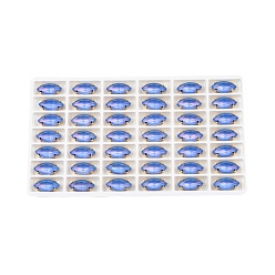 Сапфир Aurora(jm) пришиваем горный хрусталь, граненый стеклянный горный хрусталь, многожильных ссылки, с латунной оправой золотистого цвета, лошадиный глаз , сапфир, 15x7x5 мм, отверстие : 1 мм