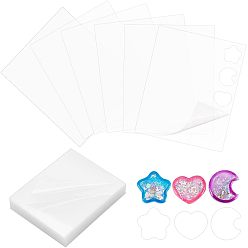 Прозрачный ПВХ пластиковые герметичные защитные пленки, прозрачная герметизирующая пленка, наклейка, бесплатная резка для форм для шейкера для смолы, прямоугольные, прозрачные, 80x65~70x0.2 мм