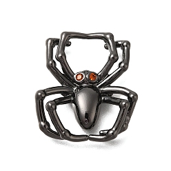 Черный Цвет Металла Стойка металлическая латунная микропрофилированная кубическая циркония подвески, без свинца и без кадмия, долговечный, паук, металлический черный , 20.5x20x4 мм, отверстие : 8x6.5 мм