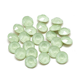 Peridoto Diy señaló hacia atrás k 9 cabujones de diamantes de imitación de vidrio, color aleatorio chapado en la parte posterior o crudo (sin chapar), estilo moca, facetados, plano y redondo, peridoto, 6x3 mm